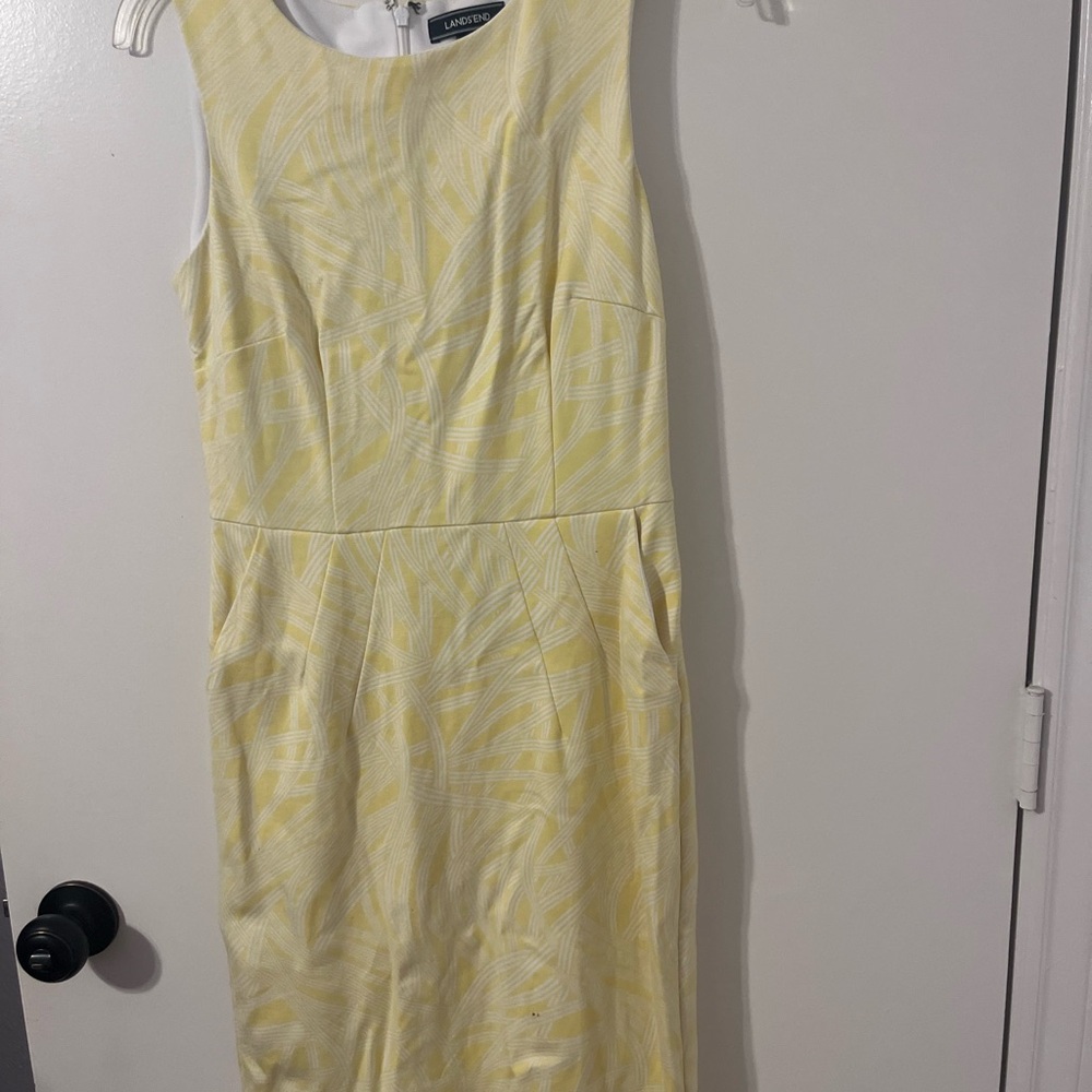 Lands' End Yellow Sheath Midi Dress